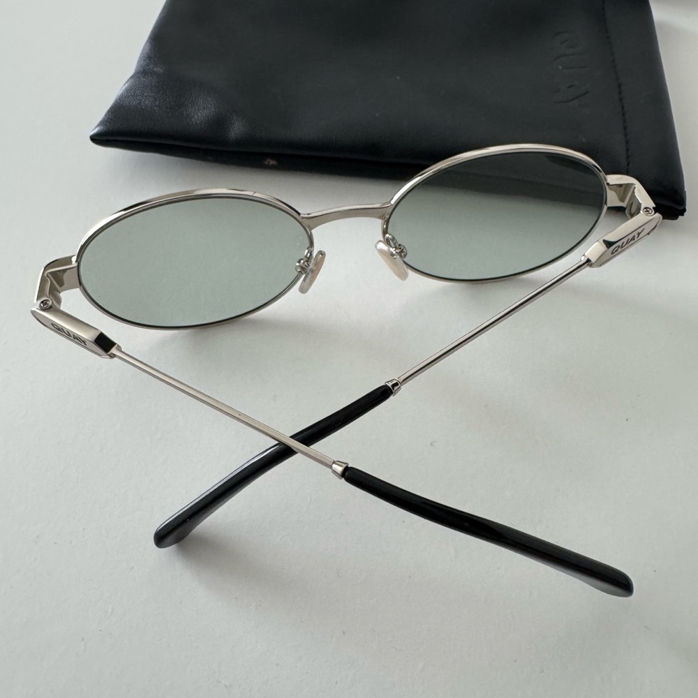 Quay Australia Silver Oval Sunglasses